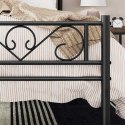 Metalowe łóżko jednoosobowe 190x90 - eleganckie, czarne