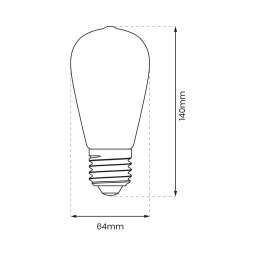 Filamentowa żarówka LED 6W ST64 E27 2700K Ambra