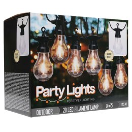 Wielokolorowe Lampki LED na Przyjęcie - 20 żarówek, 12,5 m