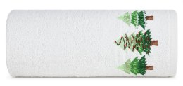 Świąteczny Ręcznik Bawełniany z Wyhaftowanymi Choinkami