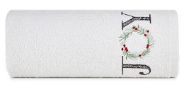 Ręcznik Świąteczny JOY 50x90 - biały z haftem SANTA