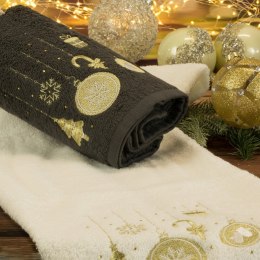 Świąteczny Ręcznik Santa - Biały, 50x90 cm