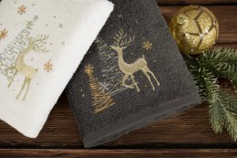 Ręcznik świąteczny z haftem - SANTA/20 70x140, biały
