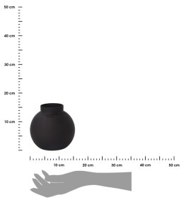 Matowy czarny kula wazon 15 cm