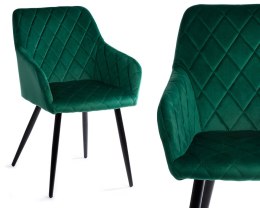 Krzeseła Rico, Aksamitne, Zielony, 4 szt.