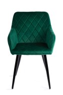 Krzeseła Rico, Aksamitne, Zielony, 4 szt.