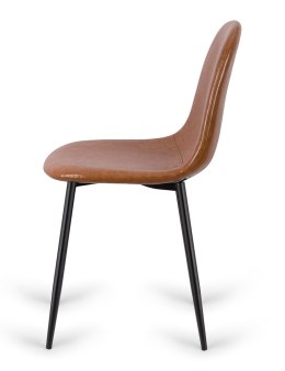 Krzesło Tapicerowane Premium Brązowe PU, Eleganckie o Uniwersalnym Stylu