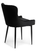 Komplet 2 krzeseł Kajto Black Wykonane z aksamitnego, przyjemnego w dotyku materiału w kolorze czarnym, nogi wykonane z metal