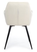 Komplet 2 krzeseł SamettiBlackLightBeige Wykonane z aksamitnego, przyjemnego w dotyku materiału w kolorze beżowym, nogi wykonan
