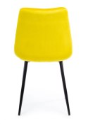 Komplet 2 krzeseł Tori Black Yellow Wykonane z aksamitnego, przyjemnego w dotyku materiału w kolorze żółtym, nogi wykonane z met