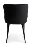 Komplet 4 krzeseł Kajto Black Wykonane z aksamitnego, przyjemnego w dotyku materiału w kolorze czarnym, nogi wykonane z metal