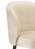 Komplet 4 krzeseł Sarah Grey szarobeżowe Wykonane z przyjemnego w dotyku weluru w odcieniu szarego beżu, nogi wykonane z metalu 