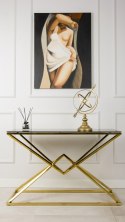 Elegancka Konsola Diamanto Gold - 120x40x77 cm