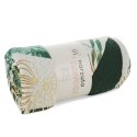 Narzuta DAWOSA 200x220 cm biało zielona Nakrycie na łóżko, wykonane z przyjemnego w dotyku materiału, ozdobione motywem roślinny