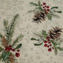 Bieżnik świąteczny 1239 45x140 cm Bieżnik gobelinowy ze świątecznym motywem roślinnym pięknie się prezentuje zarówno we wnętrzu 
