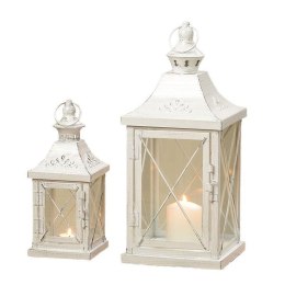 Komplet dwóch białych lampionów Zestaw lampionów latarni latarenek biały lampion latarnia świecznik
