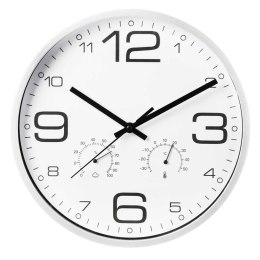 Biały Zegar ścienny z termometrem 30,5 cm