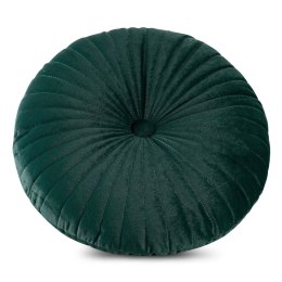 Poduszka VELVET 68D okrągła 40 cm zielon Okrągła poduszka dekoracyjna przeszywana tworząca wypukły wzór z wypełnieniem, średnica