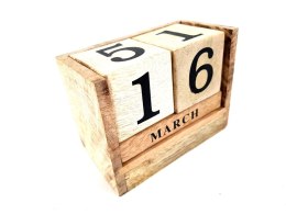 Kalendarz wiekuisty, drewniany na biurko - MW512, mango