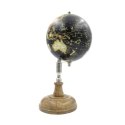 Czarny Globus na drewnianej podstawie - NC2131