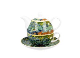 Tea for One porcelanowy / Filiżanka z dzbankiem i spodkiem IRISES inspired by V. van Gogh