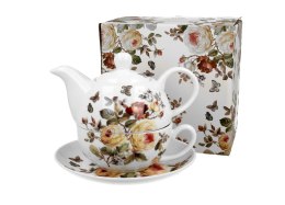 Tea for One porcelanowy / Filiżanka z dzbankiem i spodkiem ZAHRA