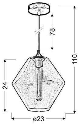 Lampa sufitowa wisząca candellux bremen 31-36353 e27 klosz zielony + żarówka