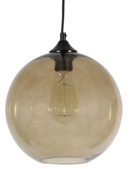 Lampa wisząca szklana kula brązowa + żarówka Edison 31-28259