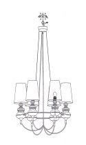 Lampa wisząca czarna regulowana żyrandol 6x40W Decoria Candellux 36-30576