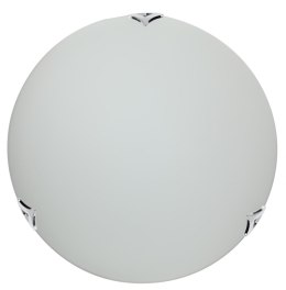 Plafon szklany biały okrągły chrom/satyna 40cm 2x60W E27 Sara Candellux 14-54695