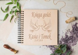 Album drewniany ślubny grawer,22x22cm kwadrat KG4