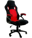 Ergonomiczne krzesło biurowe Carrera L, czerwone tapicerowane