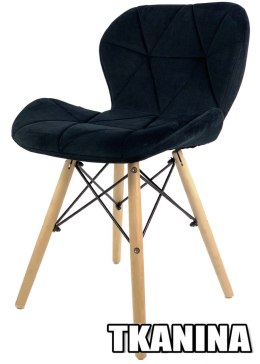 Krzesło skandynawskie tapicerowane VASTO BLACK VELVET