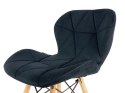 Ekskluzywne krzesło tapicerowane Czarne Welwet Vasto