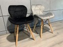 Ekskluzywne krzesło tapicerowane Czarne Welwet Vasto