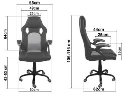 Ergonomiczne krzesło obrotowe Carrera M Kamienne runo