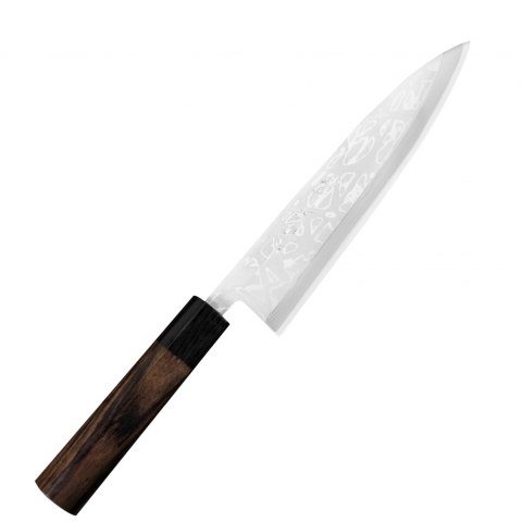 Hideo Kitaoka Shirogami Satin Damascus Nóż Miroshi Deba 21cm Mistrz Hideo Kitaoka