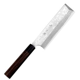 Hideo Kitaoka Shirogami Satin Damascus Nóż Usuba 18cm Mistrz Hideo Kitaoka